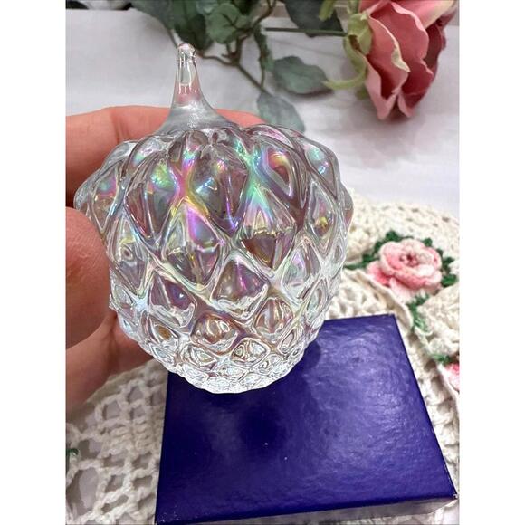 Ron Hinkle Dying Art Glassworks Blown Glass Acorn Paperweight Iridescent Rainbow - Picture 3 of 9